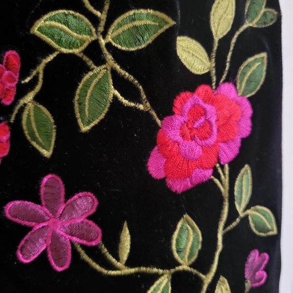 Vintage Maxi Velvet Black Dress 8 - Picture 5 of 7